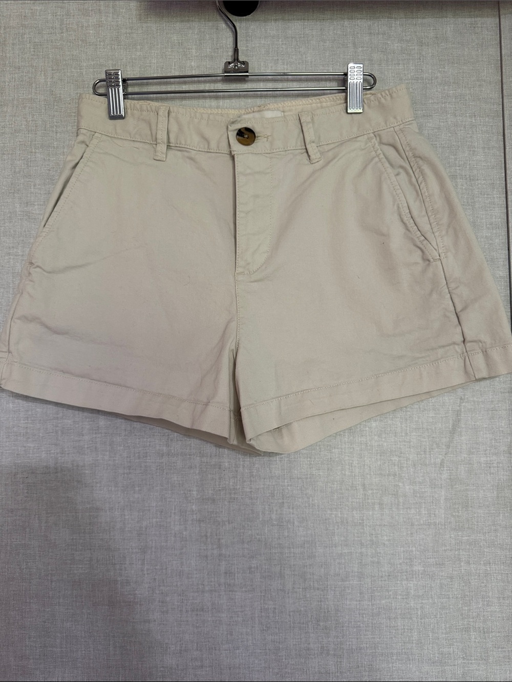 Women's Cotton Mid-Rise Chino Bermuda Shorts - Beige
